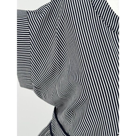 Monteau Navy & White Striped Peplum Top - XL, Short Sleeve NWT Preppy, Spring - Picture 3 of 15